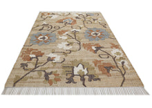 Multi Size Tan Brown Sage Color Hand Woven Kilim Jute Traditional Oriental Rug