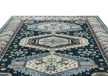 10x14 Dark Blue, Beige, Ivory Color Hand Knotted Oushak Wool Southwestern Oriental Rug