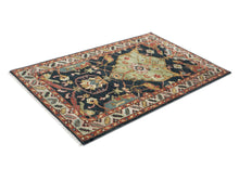 5x8 Blue, Lime, Beige Color Hand Knotted Oushak Wool Arts & Crafts Oriental Rug