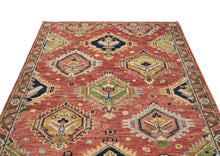 5x8 Rose, Gold, Lime Color Hand Knotted Oushak Wool Arts & Crafts Oriental Rug