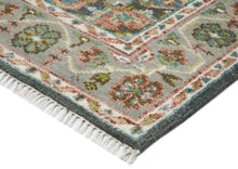 5x8 Gray, Aqua, Slate Color Hand Knotted Oushak Wool Traditional Oriental Rug