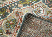 5x8 Gray, Aqua, Slate Color Hand Knotted Oushak Wool Traditional Oriental Rug
