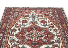 5x8 Rust, Ivory, Blush Color Hand Knotted Oushak Wool Traditional Oriental Rug