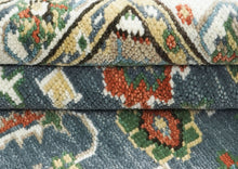 5x8 Slate, Ivory, Burnt Orange Go Color Hand Knotted Oushak Wool Arts & Crafts Oriental Rug