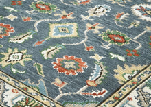 5x8 Slate, Ivory, Burnt Orange Go Color Hand Knotted Oushak Wool Arts & Crafts Oriental Rug