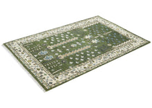 5x8 Green, Ivory, Blue Color Hand Knotted Oushak Wool Transitional Oriental Rug