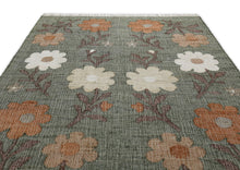 Multi Size Gray Moss Ivory Color Hand Woven Kilim Jute Traditional Oriental Rug
