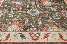 8'11''x11'10'' Hand Knotted Wool Brown, Beige Oushak Arts and Crafts Rug
