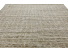 8x10 Tan, Ivory, Color Hand Loomed  Wool & Jute Modern & Contemporary Oriental Rug