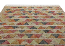 Multi Size Beige coral Gold Color Hand Woven Kilim Jute Southwestern Oriental Rug