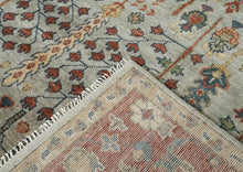 10x14 Slate, Rust, Blue Color Hand Knotted Oushak Wool Transitional Oriental Rug
