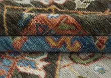 10x14 Gray, Green, Blue Color Hand Knotted Oushak Wool  Oriental Rug