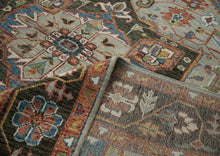 10x14 Gray, Green, Blue Color Hand Knotted Oushak Wool  Oriental Rug