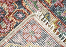 Runner Beige, Slate, Gold Color Hand Knotted Oushak Wool Traditional Oriental Rug