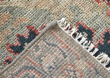 Runner Gray, Blush, Blue Color Hand Knotted Oushak Wool Arts & Crafts Oriental Rug