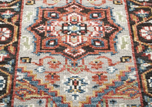Runner Gray, Rust, Ivory Color Hand Knotted Oushak Wool Traditional Oriental Rug
