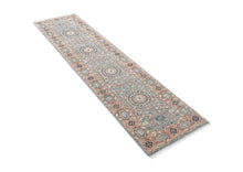 Runner Gray, Blush, Tan Color Hand Knotted Oushak Wool Traditional Oriental Rug