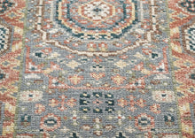 Runner Gray, Blush, Tan Color Hand Knotted Oushak Wool Traditional Oriental Rug