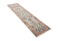 Runner Gray, Blush, Slate Color Hand Knotted Oushak Wool Transitional Oriental Rug