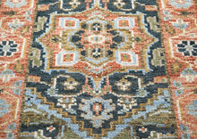 Runner Slate, Blush, Sage Color Hand Knotted Oushak Wool Traditional Oriental Rug