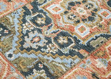 Runner Slate, Blush, Sage Color Hand Knotted Oushak Wool Traditional Oriental Rug