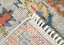Runner Gray, Blush, Slate Color Hand Knotted Oushak Wool Transitional Oriental Rug