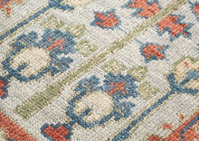 Runner Gray, Blush, Slate Color Hand Knotted Oushak Wool Transitional Oriental Rug