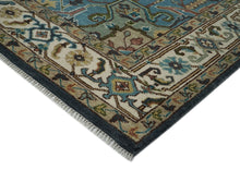 10x14 Blue, Ivory, Beige Color Hand Knotted Oushak Wool  Oriental Rug