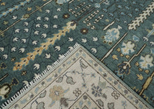 10x14 Seledon, Ivory, Beige Color Hand Knotted Oushak Wool Transitional Oriental Rug