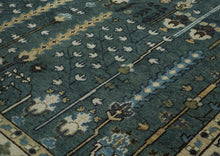 10x14 Seledon, Ivory, Beige Color Hand Knotted Oushak Wool Transitional Oriental Rug