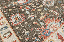 8'11''x11'10'' Hand Knotted Wool Brown, Beige Oushak Arts and Crafts Rug