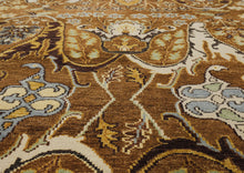 9x12 Hand Knotted Wool Mocha Ivory Oushak Arts & Crafts  Area Rug