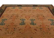 9x12 Peach, Pistachio, Blue Color Hand Tufted  Wool  Oriental Rug