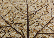 Multi Size Beige Tan Brown Color Hand Hooked Leaf Jute loop Contemporary Oriental Rug