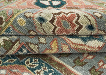 10x14 Gray, Rose, Ivory Color Hand Knotted Oushak Wool Traditional Oriental Rug