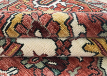 10x14 Rust, Ivory, Brown Color Hand Knotted Oushak Wool  Oriental Rug