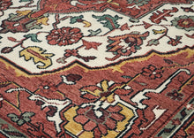 10x14 Rust, Ivory, Brown Color Hand Knotted Oushak Wool  Oriental Rug