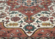 10x14 Rust, Ivory, Gold Color Hand Knotted Oushak Wool  Oriental Rug