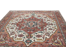 10x14 Rust, Ivory, Gold Color Hand Knotted Oushak Wool  Oriental Rug