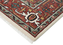 10x14 Rust, Ivory, Gold Color Hand Knotted Oushak Wool  Oriental Rug