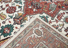 10x14 Rust, Ivory, Gold Color Hand Knotted Oushak Wool  Oriental Rug