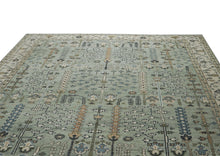 10x14 Seledon, Beige, Tan Color Hand Knotted Oushak Wool Transitional Oriental Rug