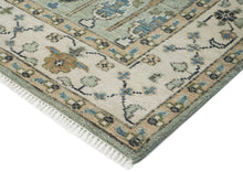 10x14 Seledon, Beige, Tan Color Hand Knotted Oushak Wool Transitional Oriental Rug