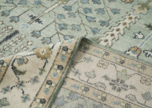 10x14 Seledon, Beige, Tan Color Hand Knotted Oushak Wool Transitional Oriental Rug