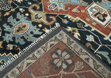 10x14 Blue, Burnt Orange, Aqua Color Hand Knotted Oushak Wool  Oriental Rug