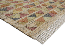 Multi Size Beige coral Gold Color Hand Woven Kilim Jute Southwestern Oriental Rug