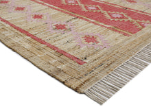 Multi Size Coral Beige Tan Color Hand Woven Kilim Jute Southwestern Oriental Rug