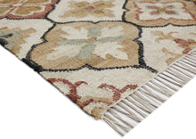 Multi Size Ivory Tan Brown Color Hand Woven Kilim Jute Traditional Oriental Rug