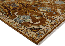 9x12 Hand Knotted Wool Mocha Ivory Oushak Arts & Crafts  Area Rug