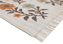 Multi Size Ivory Brown Orange Color Hand Woven Kilim Jute Traditional Oriental Rug